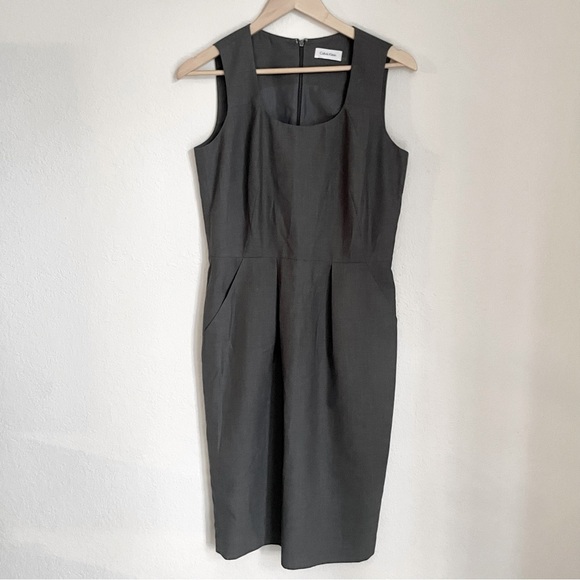 Calvin Klein Classic Grey Sheath Dress - Picture 1 of 4